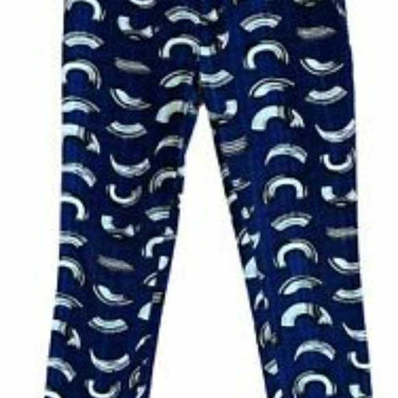 Anthropologie Cartonnier Charlie Brushstroke Ankle/Cropped Pants Navy - 12 - Picture 2 of 14